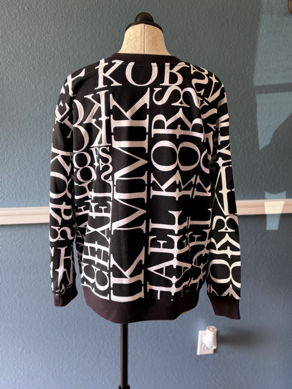 Michael Kors Women’s Newsprint Crewneck Sweatshirt in Large - Picture 4 of 6
